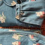 Konges Sløjd A/S WOVEN PANTS bow kitty denim