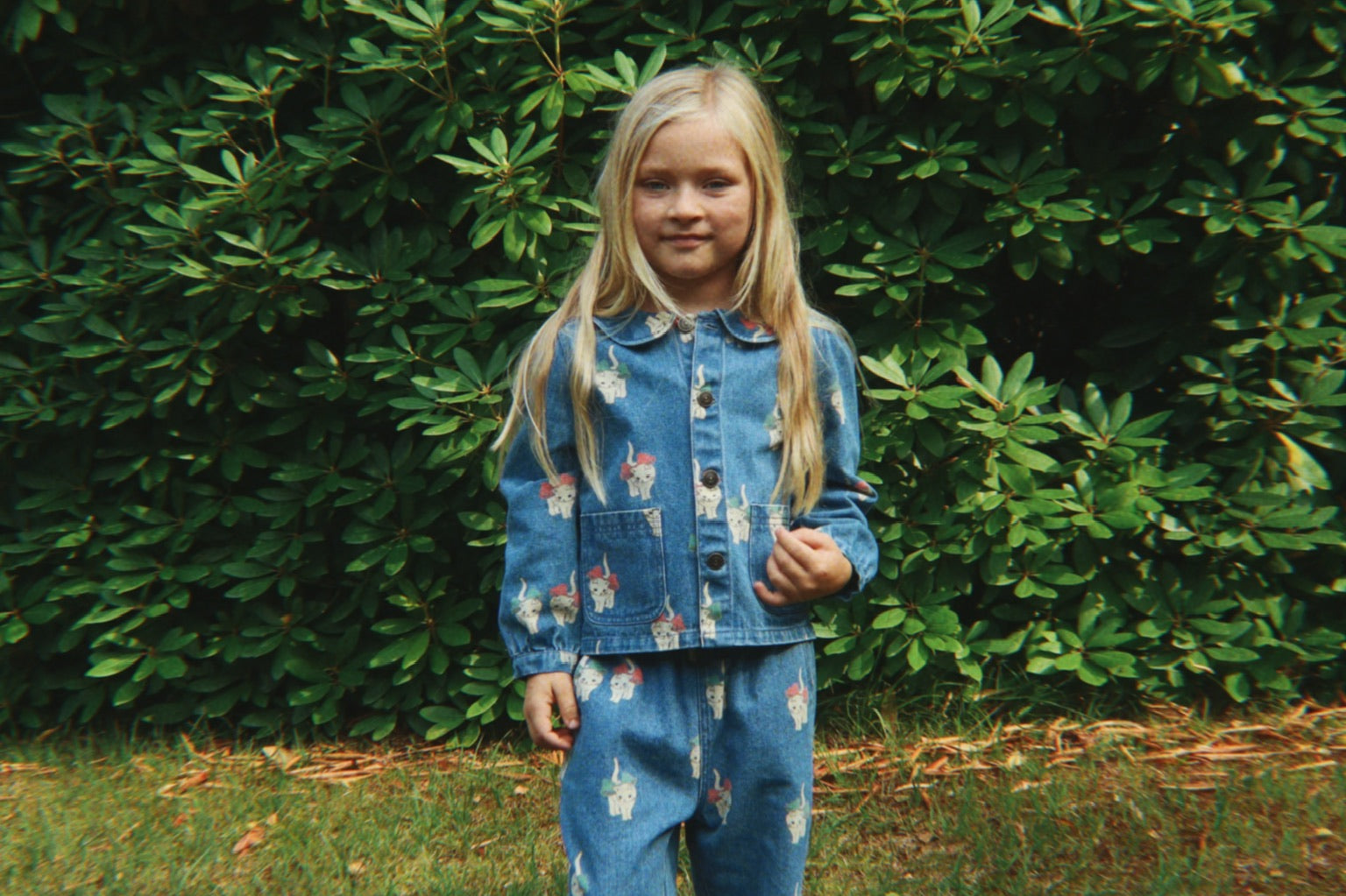 Konges Sløjd A/S WOVEN PANTS bow kitty denim