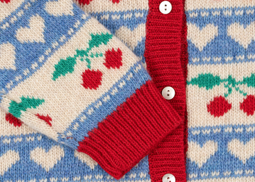 Konges Sløjd A/S KNITTED CARDIGANS cherry stripe