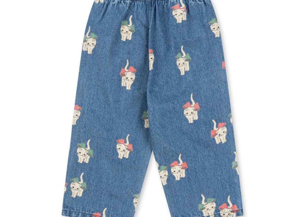 Konges Sløjd A/S WOVEN PANTS bow kitty denim